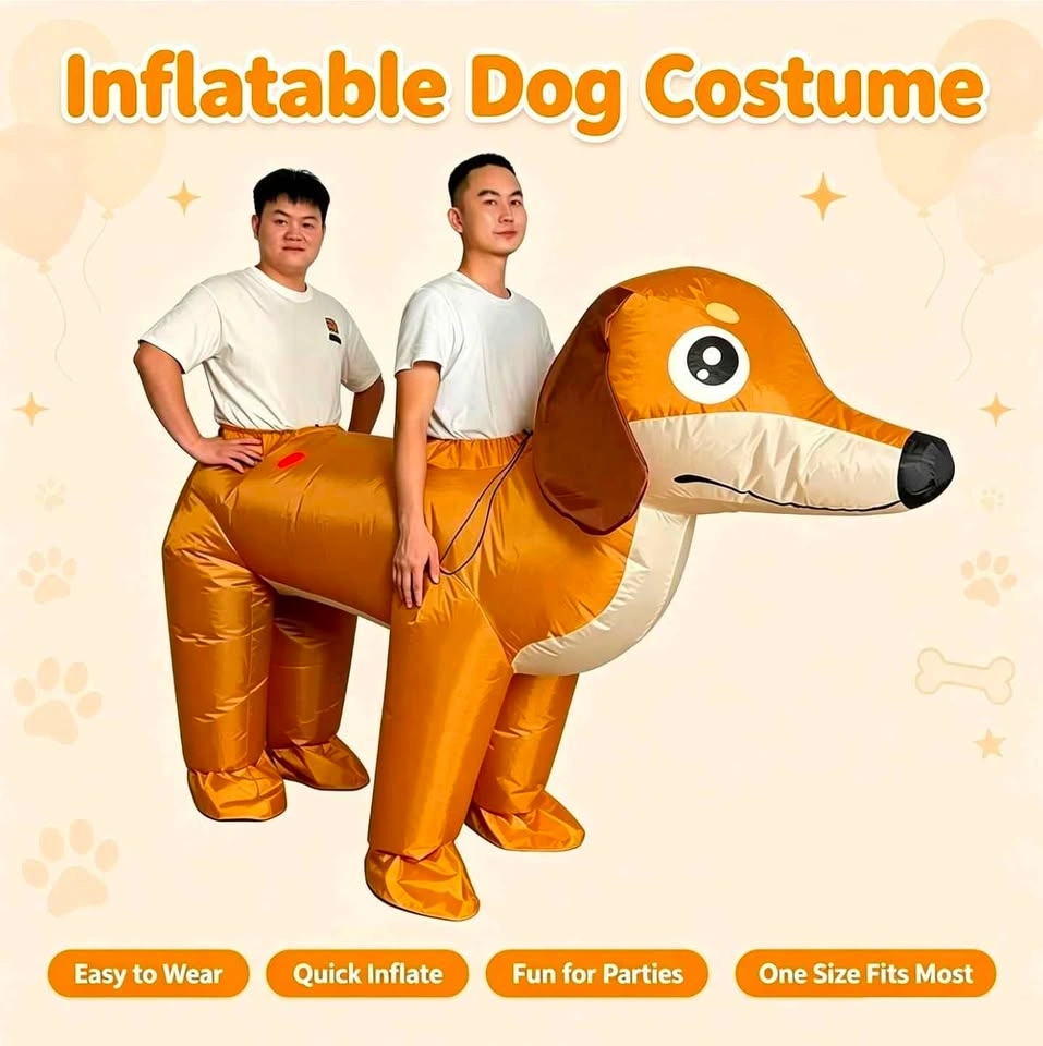 2-Person Inflatable Dachshund Costume for Adults - photo 4