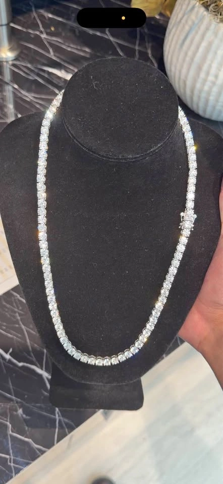 Lab diamond white gold Cuban