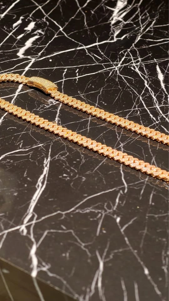 14kt gold natural diamond Cuban - photo 3
