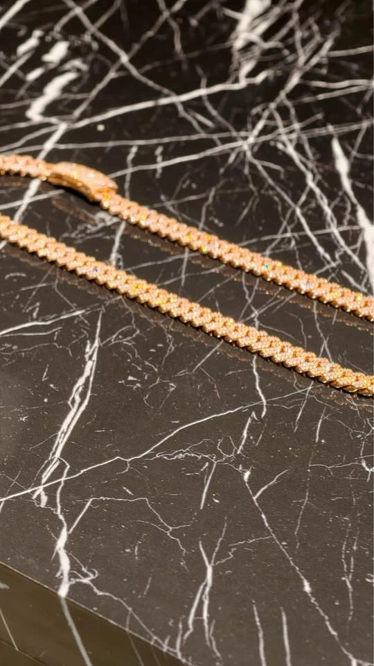 14kt gold natural diamond Cuban - photo 4