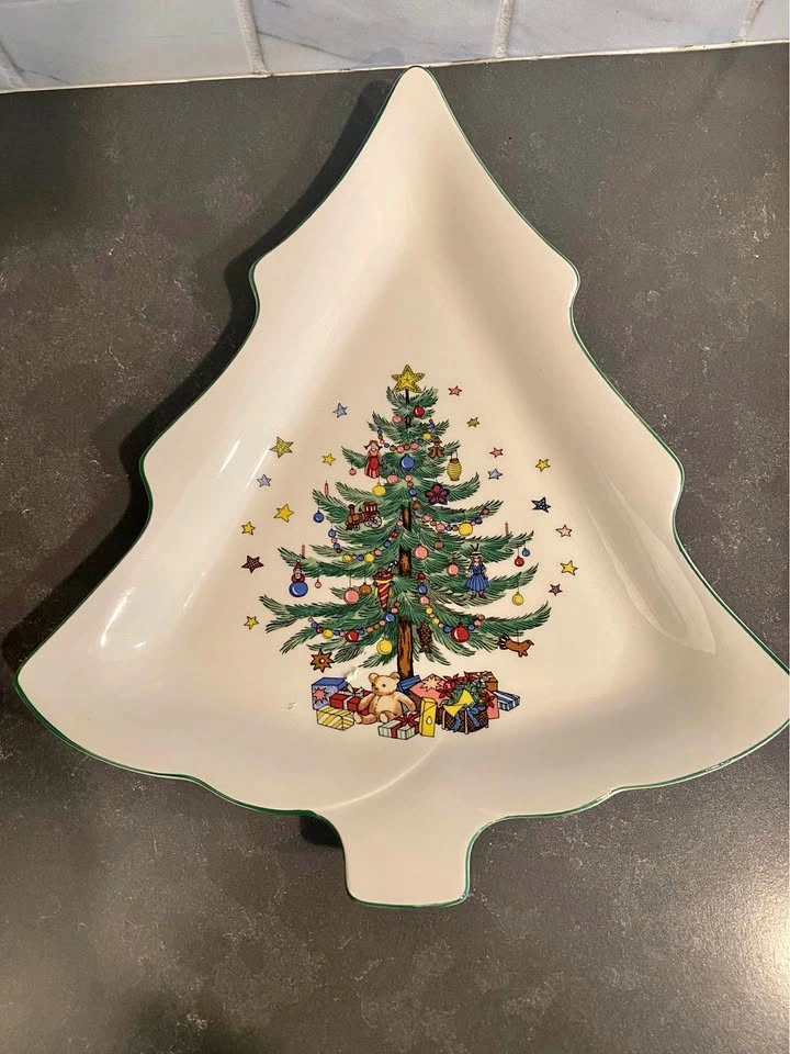 Vintage Nikko Christmastime Tree Shaped Serving Dish