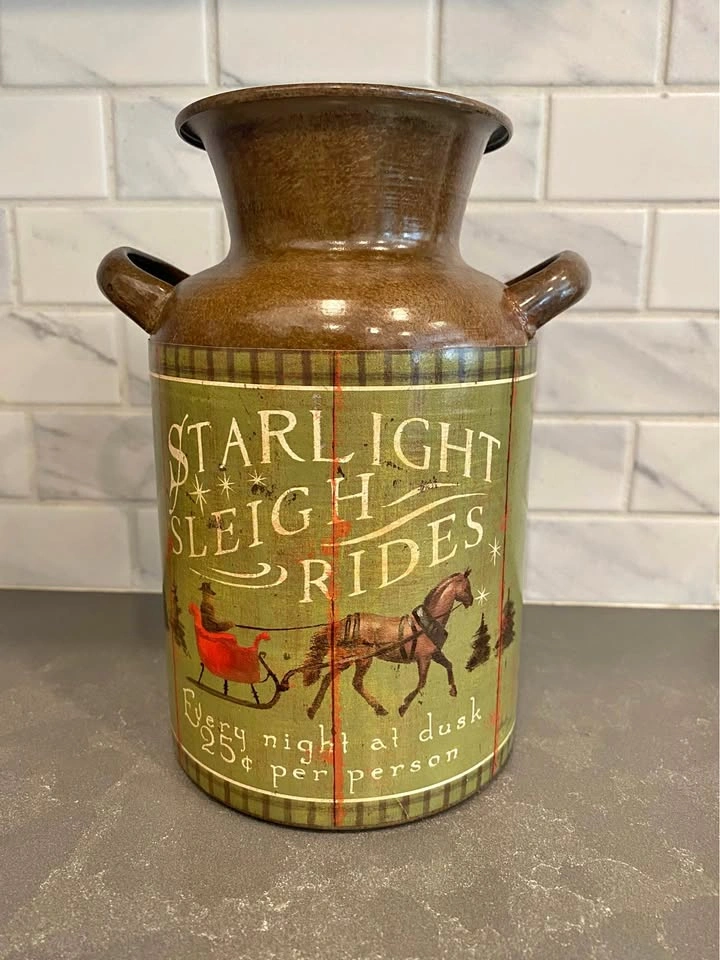 Starlight Sleigh Ride Decorative Tin Canister