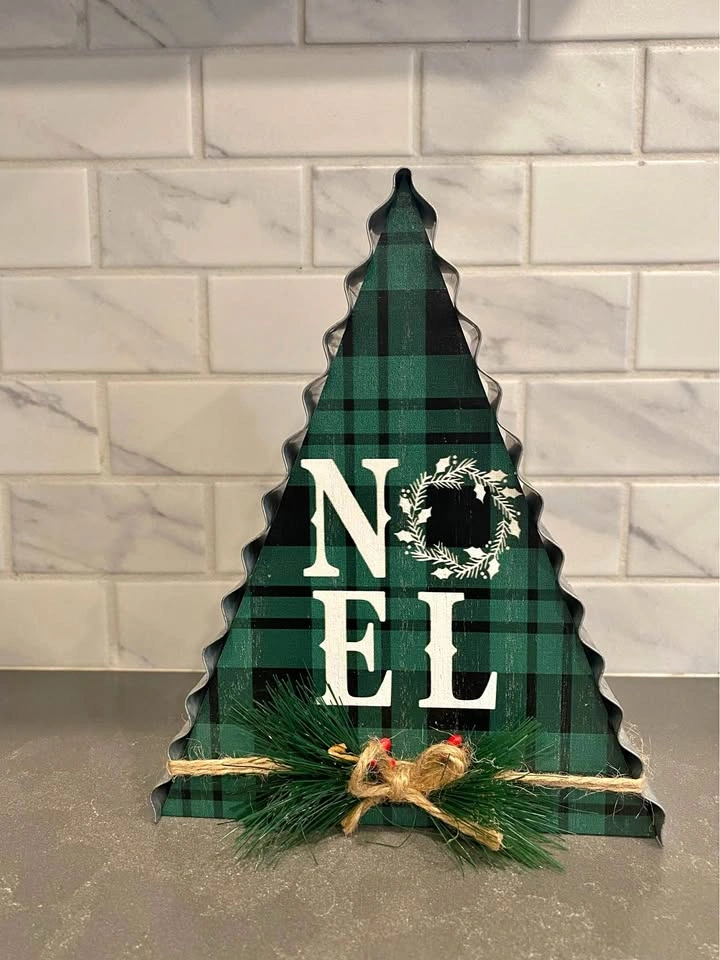 Buffalo Plaid Noel Tree Tabletop Decor