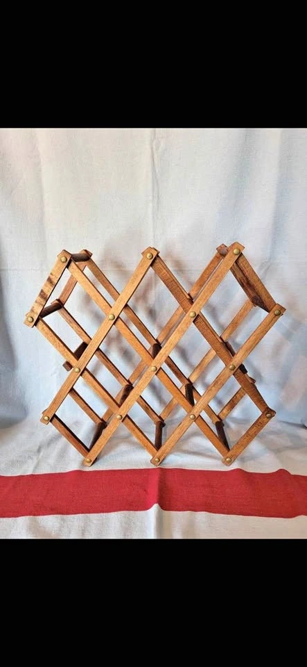 Vintage Collapsible Wooden Wine Rack - Made in Japan