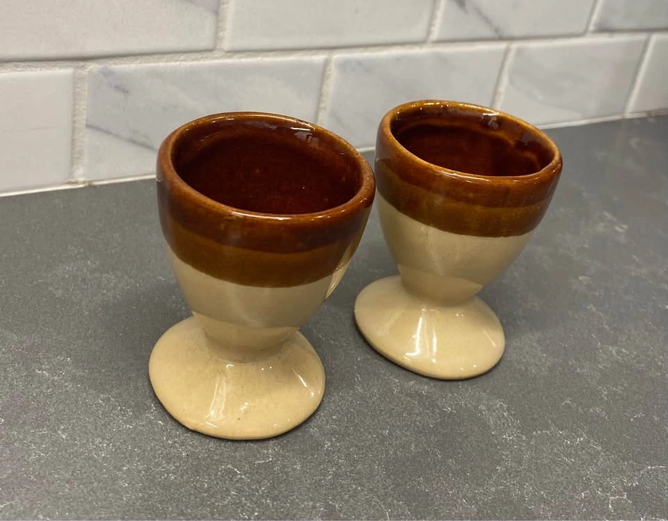 Vintage Two-Tone Ceramic Egg Cups - Set of 2 - photo 2
