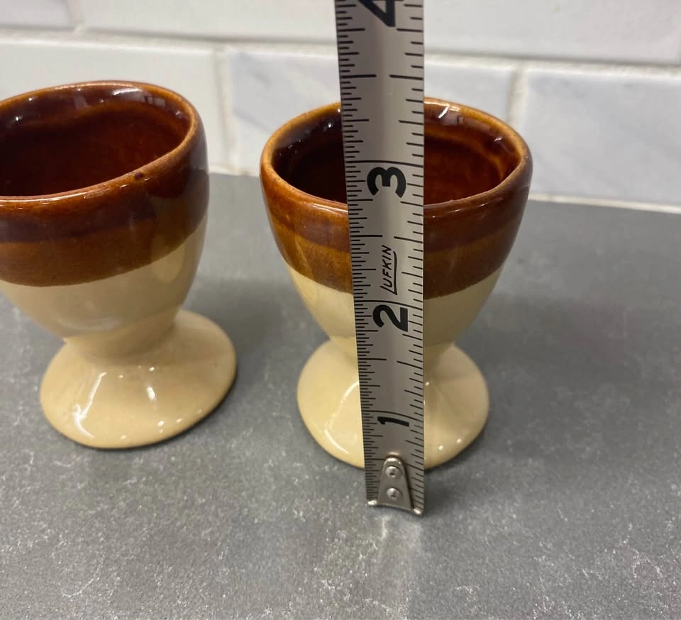 Vintage Two-Tone Ceramic Egg Cups - Set of 2 - photo 3