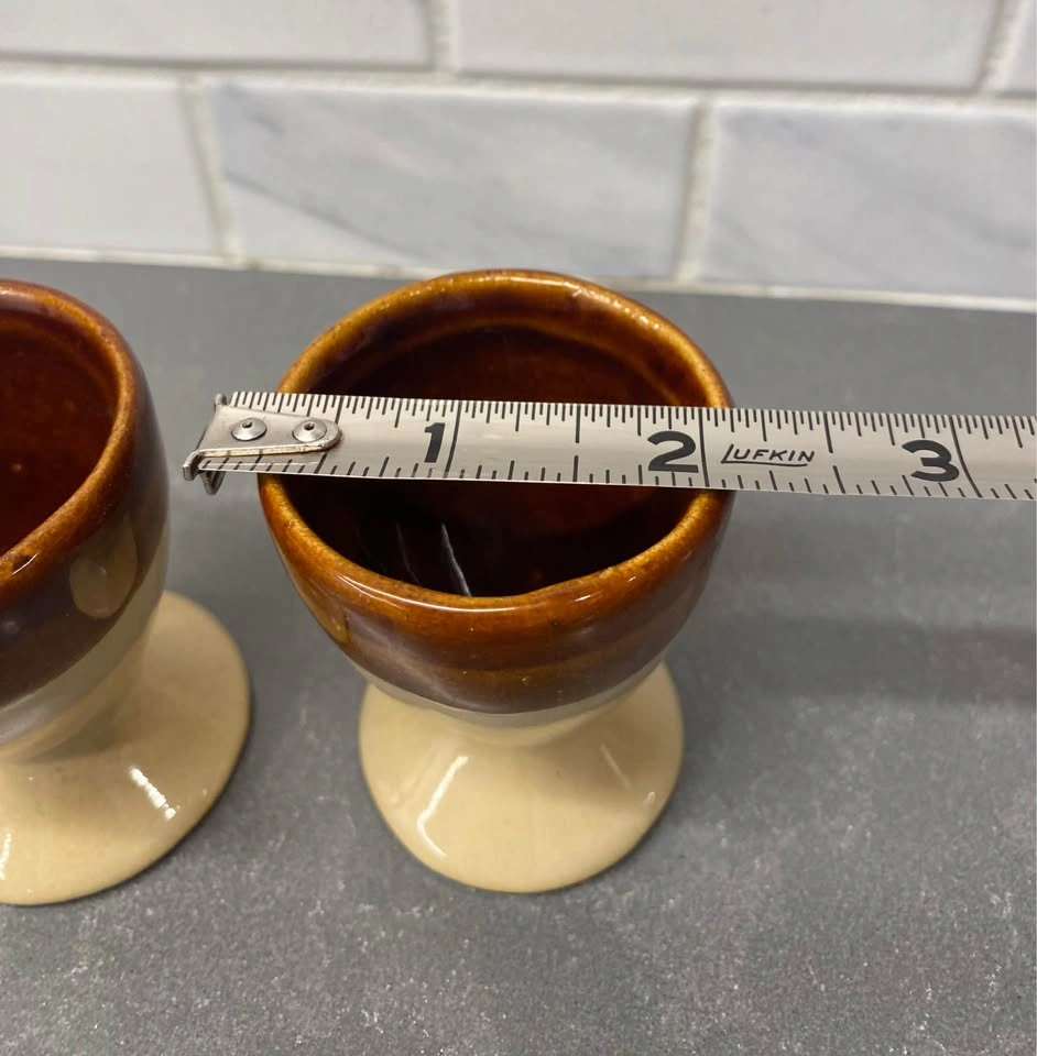 Vintage Two-Tone Ceramic Egg Cups - Set of 2 - photo 4