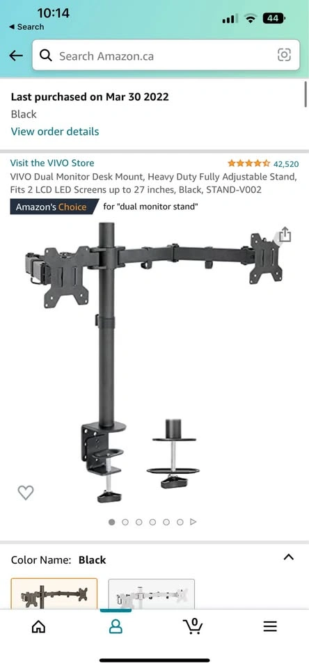 Dual monitor mount