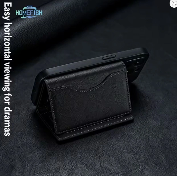 Magnetic PU Leather Trifold Card Holder for iPhone - photo 2