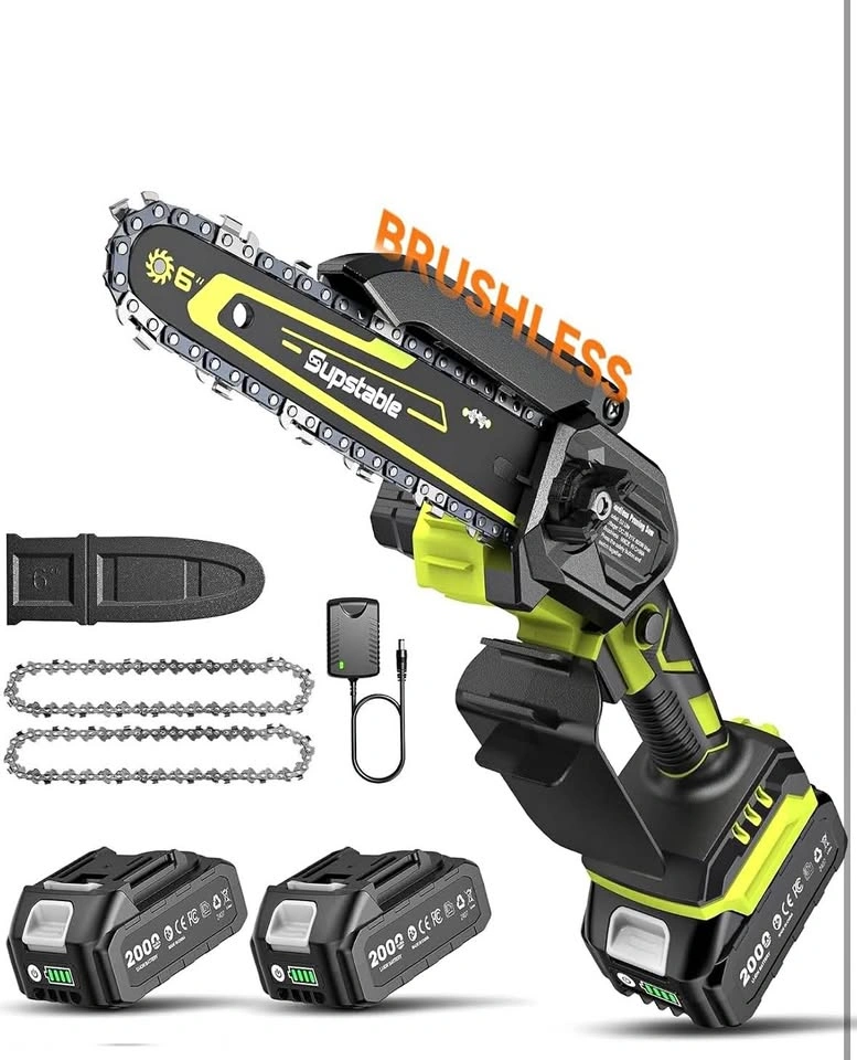 Supstable 6-Inch Cordless Mini Chainsaw – Brushless Motor