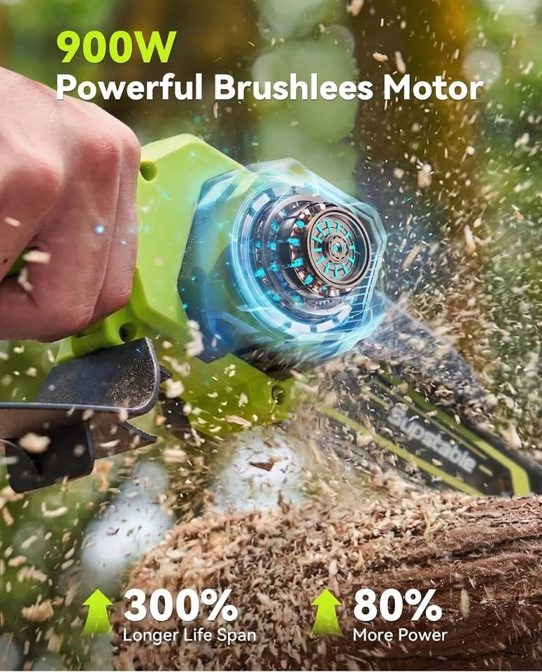 Supstable 6-Inch Cordless Mini Chainsaw – Brushless Motor - photo 2