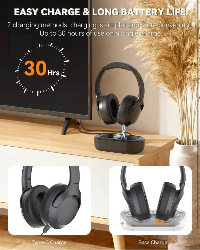 ANSTEN Wireless TV Headphones with Charging Dock – Optical / RCA - photo 3