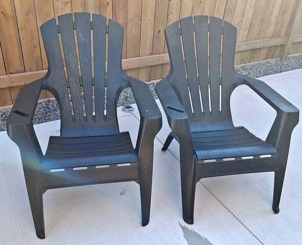 Two Gracious Living Adirondack Black Chairs