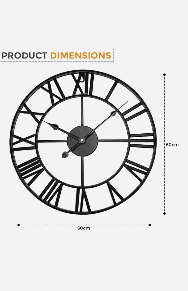 Metal Wall Clock(60cm Roman Numeral) - photo 4