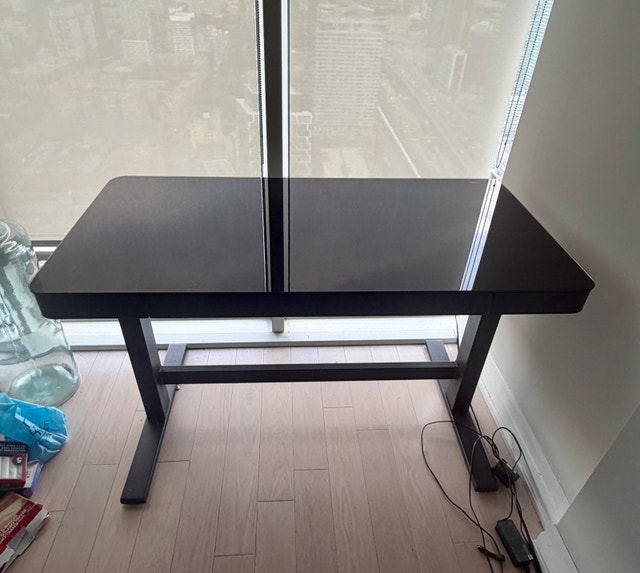 Tresanti 47" Adjustable Height Desk - LED & Glass Top