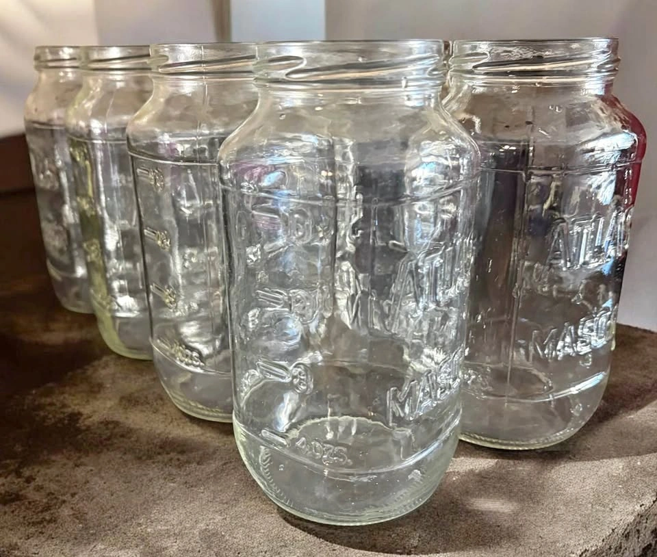 Set of 8 Atlas Mason Glass Jars