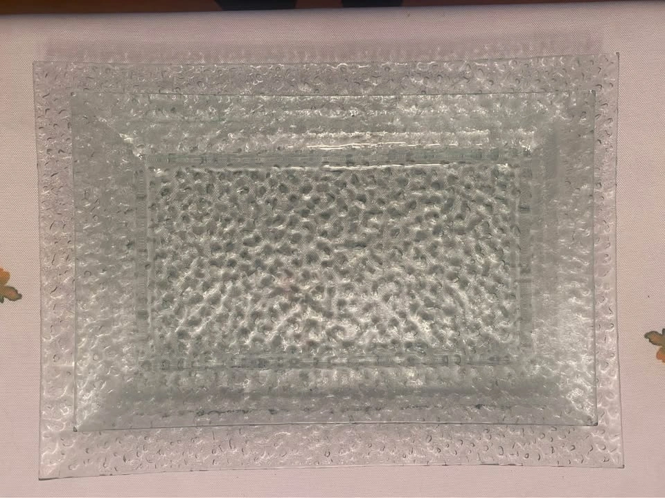 Set of 2 Bubble Glass Platters - photo 3