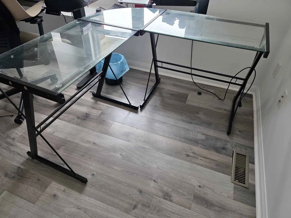 Glass L-Shaped Reversible Computer Desk - photo 2