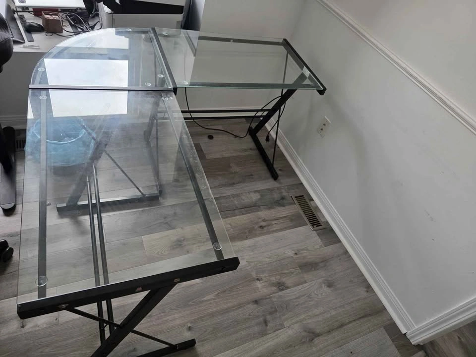 Glass L-Shaped Reversible Computer Desk - photo 3