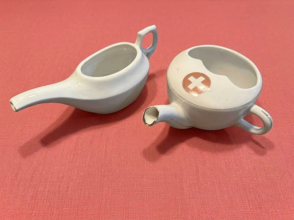 Antique 1940’s Ceramic Invalid Feeders - Set of 2 - photo 3