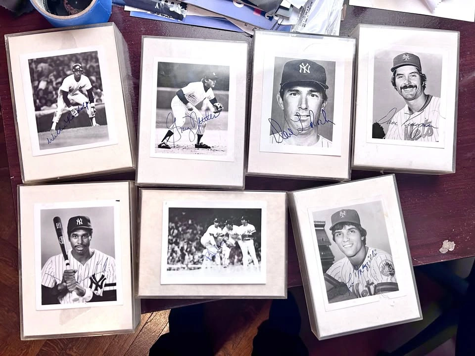 Vintage early 1980s NY Yankees and Mets Autographed Framed Photo