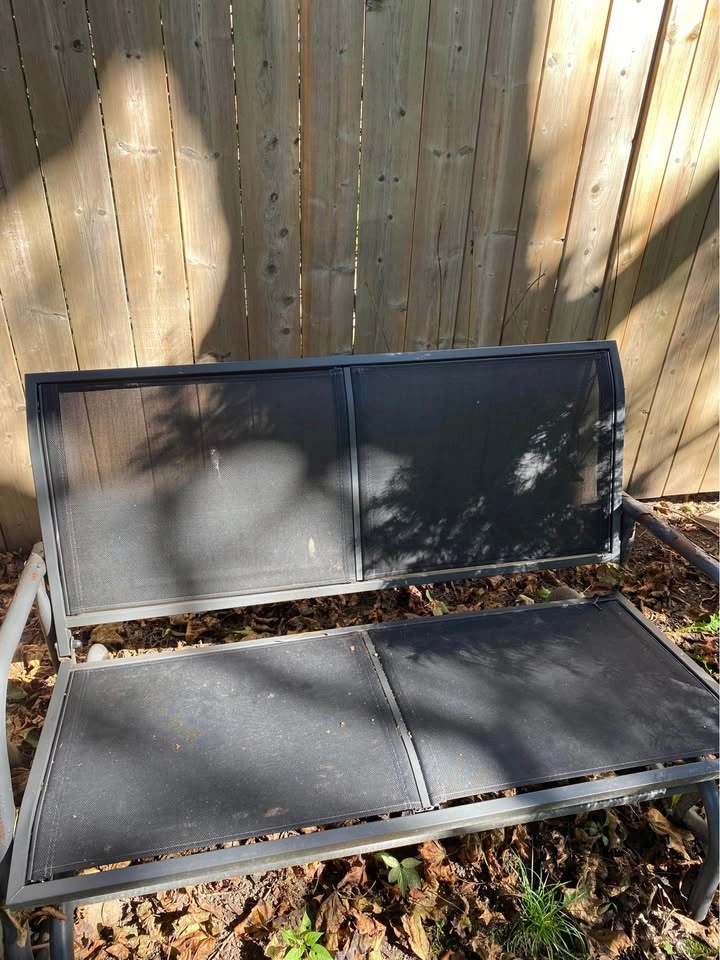 Gliding Patio Love Seat with Cushions - photo 2