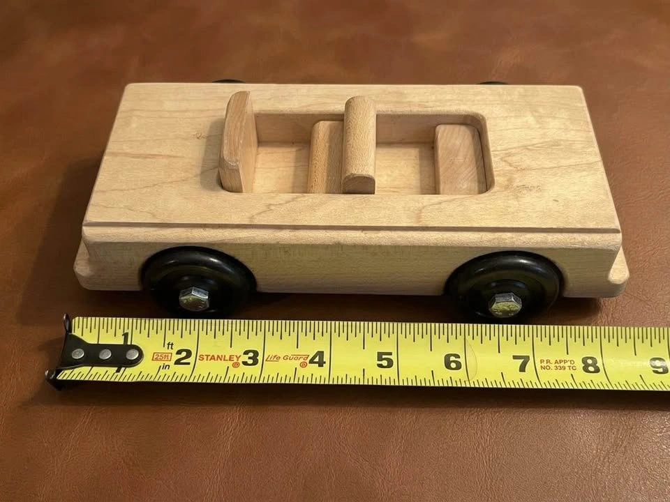 Solid Vintage Handcrafted Wooden Convertible Toy Car - photo 4
