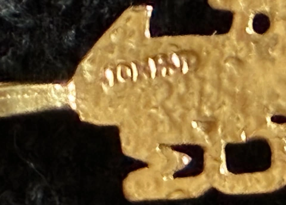 Vintage 10K Solid Yellow Gold "#1 Mom" Pendant Charm - photo 2