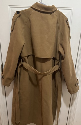 Nwt Womens ChouYatou Camel Colored Long Belted Wool Coat XL - photo 4