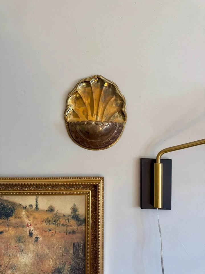 Vintage Brass Seashell Wall Planter / Wall Pocket - photo 5