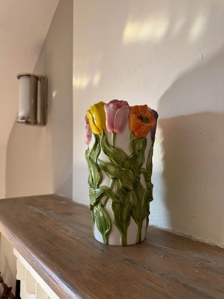 Vintage 1987 Cheryl Johnson Ebeling & Reuss Tulip Floral Vase - photo 4