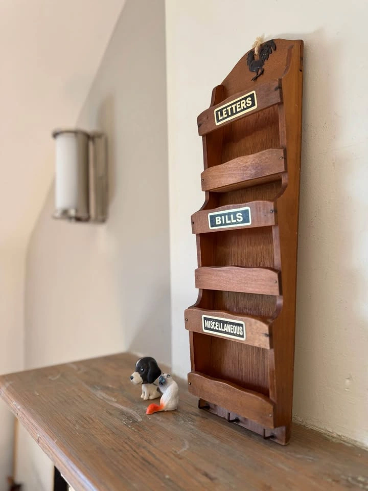 Vintage Wooden Wall Mail Organizer – Letters Bills Misc – Rooste - photo 2