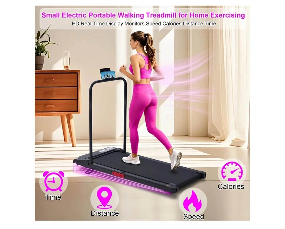 4-in-1 Compact Walking Pad Treadmill with Handle Bar and Incline