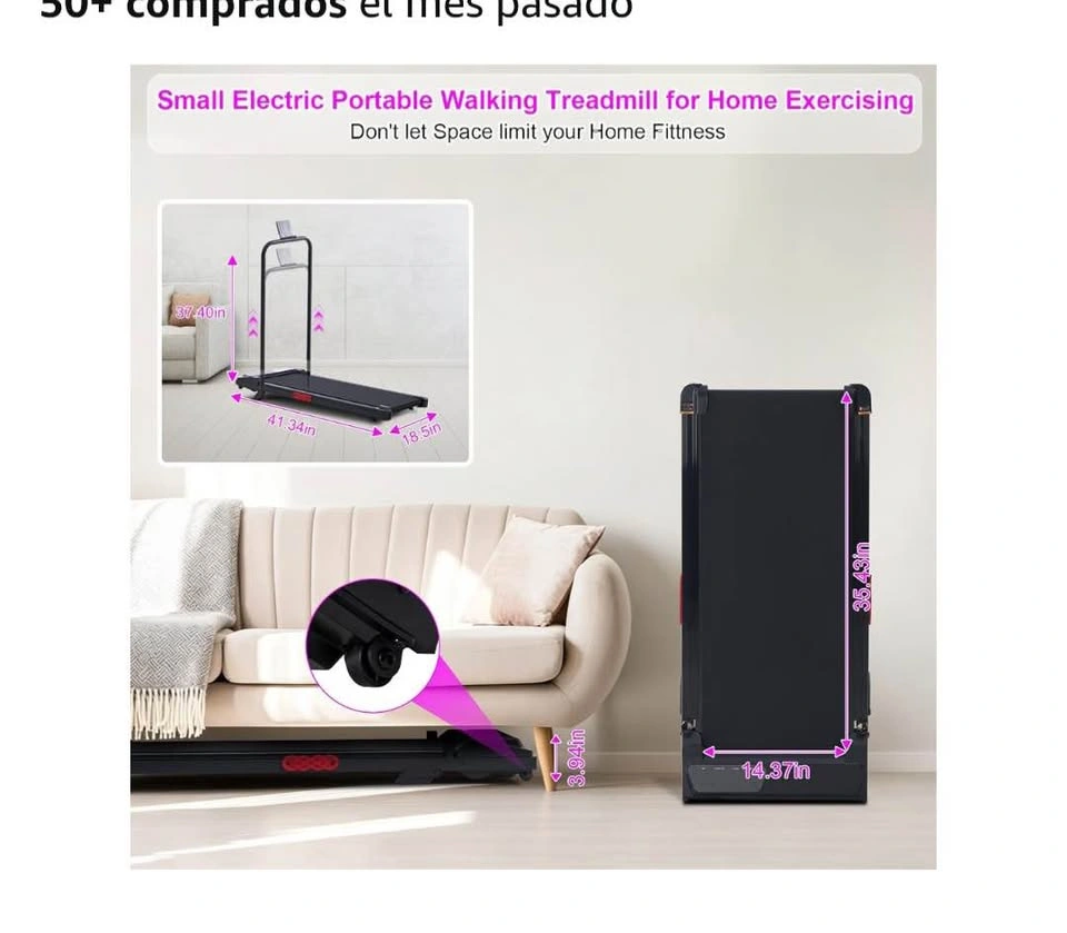 4-in-1 Compact Walking Pad Treadmill with Handle Bar and Incline - photo 2