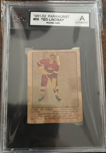 1951-52 Parkhurst #56 Ted Lindsay RC KSA Authentic