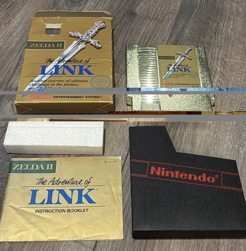 Zelda II The Adventure of Link NES Gold Cartridge CIB