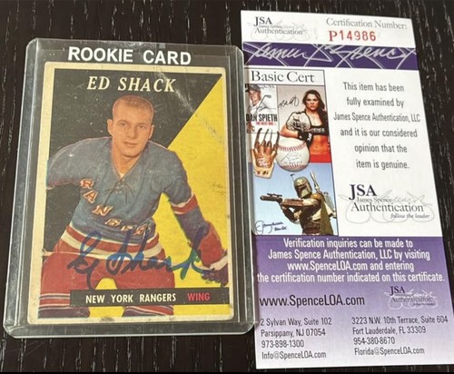 1958-59 Topps Eddie Shack Rookie RC #30 New York Rangers Auto