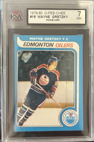 1979 - 1980 OPC #18 Wayne Gretzky Rookie Card - KSA 7 Near Mint