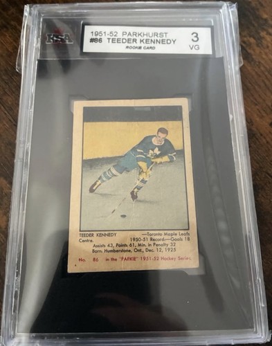 1951 Parkhurst #86 Teeder Kennedy Rookie Card KSA 3