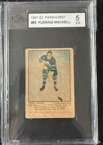 1951-52 PARKHURST #83 FLEMING MACKELL KSA 5 (RC) MAPLE LEAFS