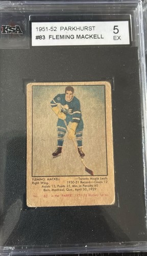 1951-52 PARKHURST #83 FLEMING MACKELL KSA 5 (RC) MAPLE LEAFS - photo 2