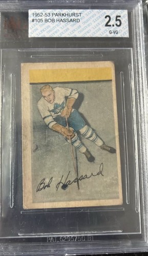 1952-53 Parkhurst Robert Hassard Rookie #105 Toronto Maple Leafs
