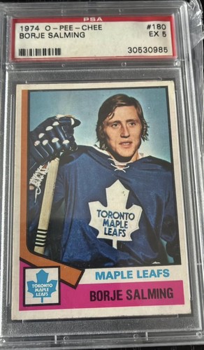 1974-75 O-Pee-Chee #180 Borje Salming RC PSA 5