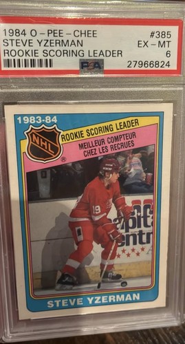 1984 O-PEE-CHEE #385 STEVE YZERMAN RC HOF ROOKIE PSA 6