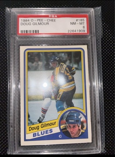 1984-85 O-Pee-Chee - Doug Gilmour Rookie Rc #185 PSA 8
