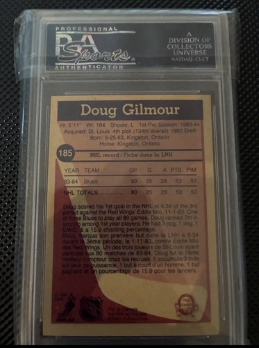 1984-85 O-Pee-Chee - Doug Gilmour Rookie Rc #185 PSA 8 - photo 2