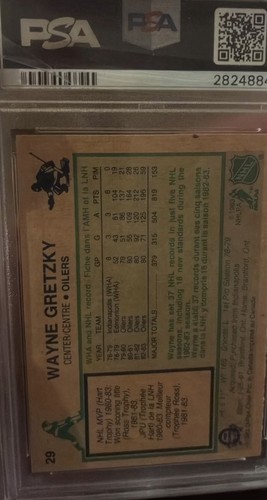 1983 OPC #29 Wayne Gretzky PSA 8 Near Mint-Mint HOF Oilers - photo 2