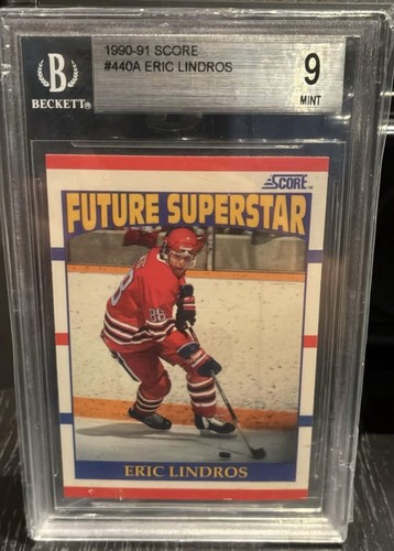 1990 Score Eric Lindros Rookie #440 Philadelphia Flyers BGS 9
