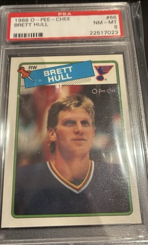 1988 Brett Hull Rookie RC PSA 8 OPC HOF Legend