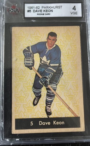 1961-62 PARKHURST #5 DAVE KEON ROOKIE CARD KSA 4 VGE